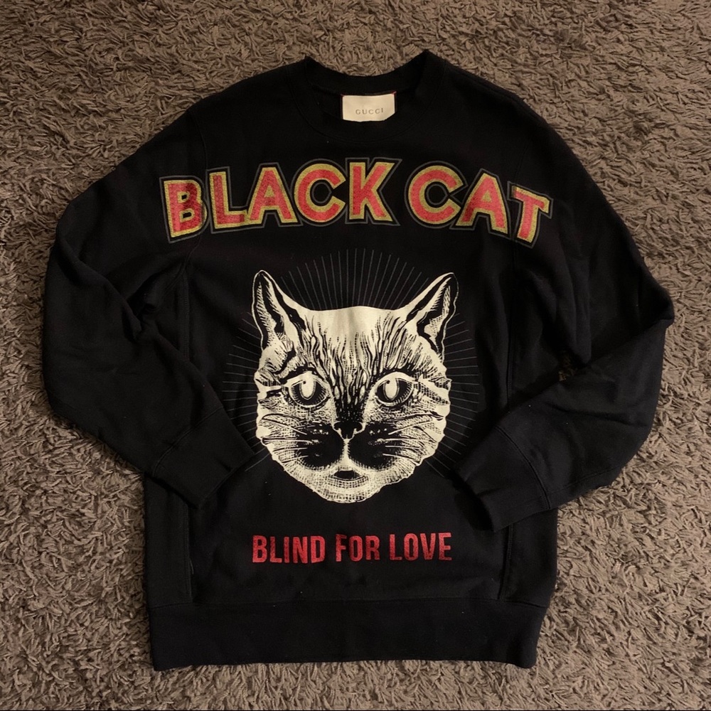 SOLD Gucci Black Cat Crewneck Sweater